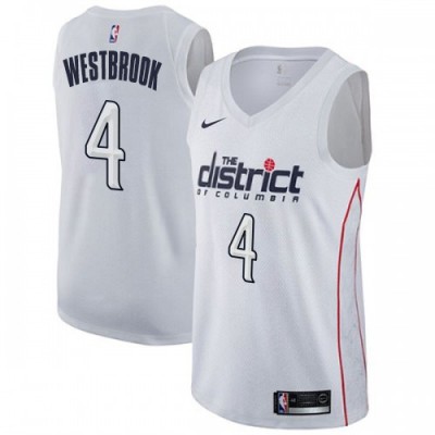 Nike Washington Wizards #4 Russell Westbrook White NBA Swingman City Edition Jersey Men's